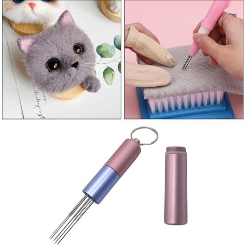 Felting Needle Handle w/ 6 Needles Wool Felt Sewing Weaving Tool DIY Craft