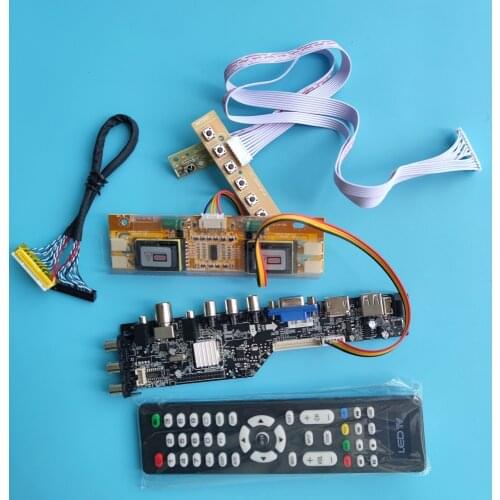 Kit for M190PW01 V0/M190PW01 V1 30pin AV TV USB DVB-C DVB-T 4 CCFL Digital LCD Panel HDMI VGA Controller board 1440X900 19"