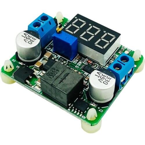 Red Step-Up and Step-Down Power Supply Module Boost and Buck Voltage Converter with Integrated voltmeter Super LM2596 & LM2577