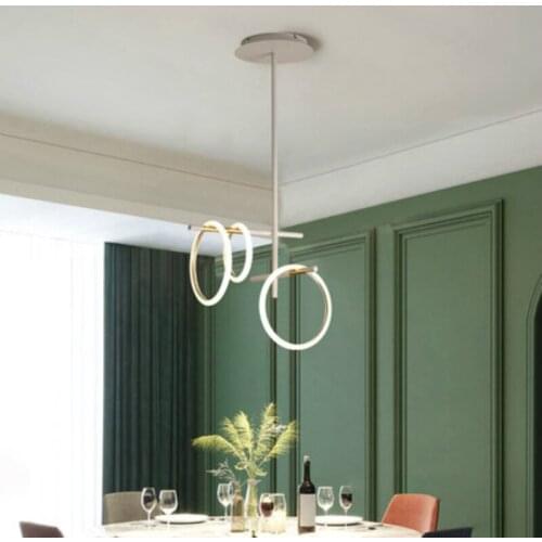 Magnetic ring net red chandelier Nordic style creative personality minimalist light luxury bedroom living room dining room lamp