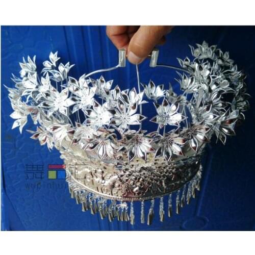 Miao silver Headdress Minority dance Miao silver Hat Chinese Folk Dance