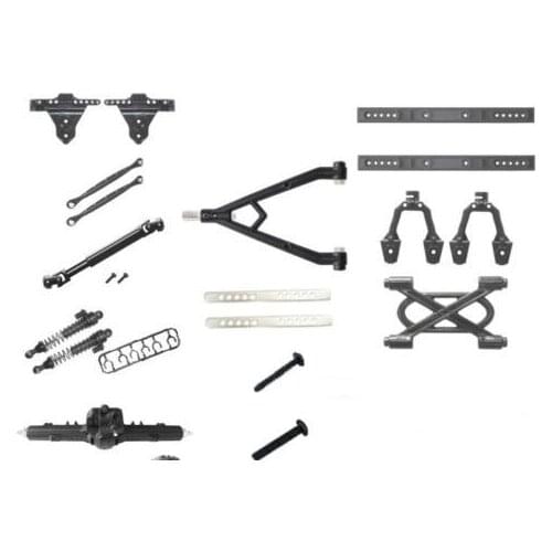 1/10 scale RC Rock Cralwer Conversion Kits 4x4 to 6x6 Truck May for Axial SCX10 RC4DW