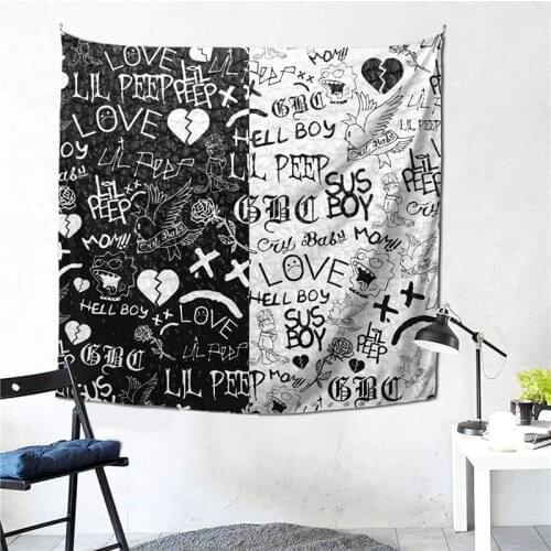 Lil-Peep Tapestry Wall Hanging Art Living Room Bedroom Home Decoration Background Cloth Individual Gift