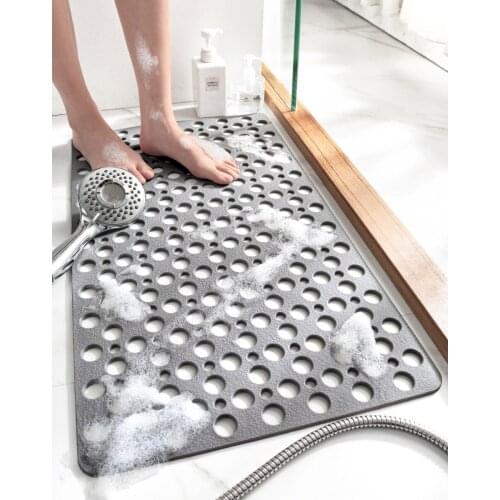 New Non-Slip Shower Bath Mat Quality Environment TPE Bathtub Bathroom Mat 1pcs Long Safety Elastic Shower Floor Mat Foot Pad