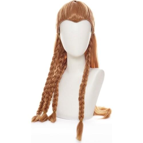 Aloy Wig 2021 New Game Genshin Impact Aloy Brown Long Braids Wig Cosplay Costume Heat Resistant Synthetic Hair Women Wigs