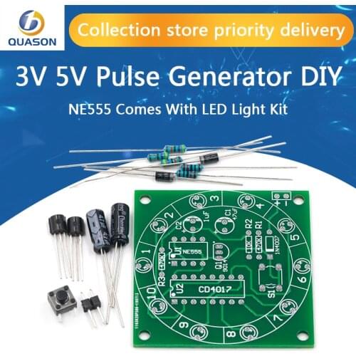 Lucky Rotary Suite Electronic Suite Turntable CD4017 NE555 Self LED Light Kits Production Parts Module 3V 5V Pulse Generator DIY