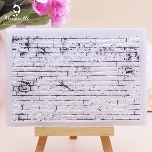 Alinacutle Clear Stamps Brick Wall Background DIY Scrapbooking Card Album Paper Craft Rubber Transparent Silicon Stamps