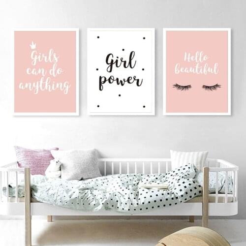 Modern Sweet Quotes Girls Room Decor Canvas Paintings Nursery Poster and Print Wall Art Pictures for Kids Bedroom Home Decor