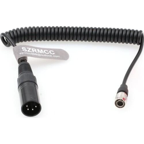 Coiled Power Cable for Sound Devices Zoom F8 F4 Zaxcom XLR 4 Pin Male to Hirose 4 Pin Male