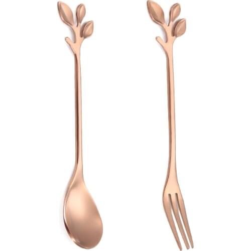 Stainless Steel Coffee Spoon Fruit Fork Dessert Cake Fork Salad Tableware Cutlery Hotel Restaurant Party Supplies Kitchen Tools