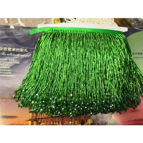 15cm super selling 5 yards YG-14 beaded tassel fringe nice looking beads tube for dress decoration