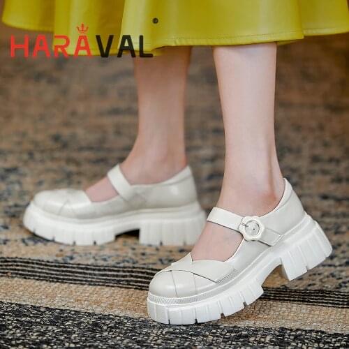 Women Pumps Spring Autumn Mary Janes Thick Bottom Black White Elegant Fashion Shoes Square Toe Office & Career Pump Women A244