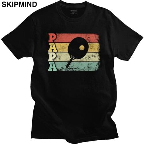 Vintage Table Tennis Papa T Shirt Men Cotton Short Sleeve Retro Graphic Proud Ping Pong Player T-shirt Dad Father Gift Tee Tops