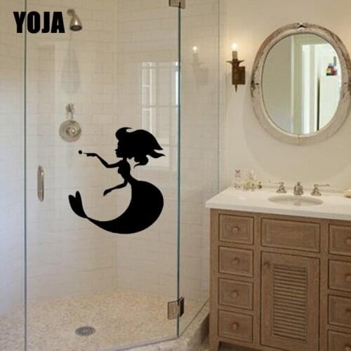 YOJA 20x18.9CM Home Decor Accessories Wall Sticker Bathroom Kitchen Mermaid Decal G2-0034