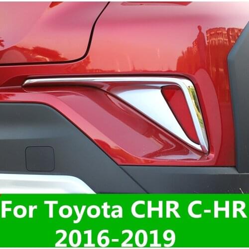 Rear fog lamp cover exterior decoration modified fog light frame decoration sequins fog light For Toyota CHR C-HR 2016-2019