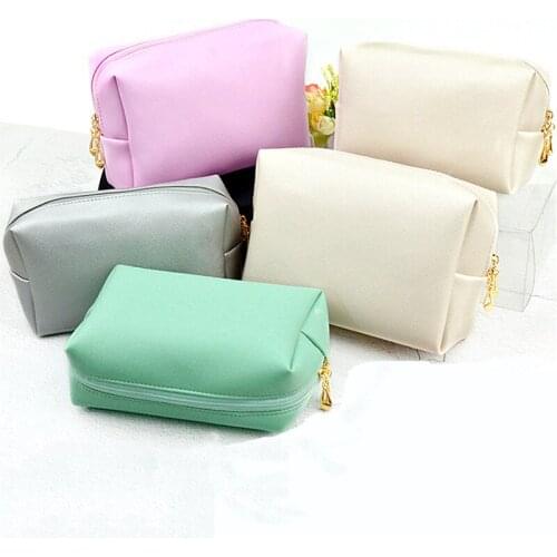 1 Pc Makeup Bag Make Up Organizer Holder Leather Zipper Cosmetic Bag Women Simple Travel Beauty Case Portable Wash