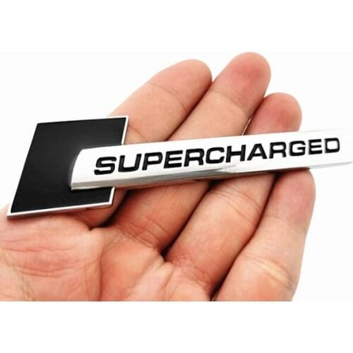 1Pcs Metal Diamond Block Badge Bar Auto Emblem SUPERCHARGED Car Styling Trunk Fender Logo Sticker