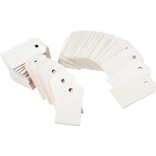 100pcs Natural Unfinished Blank Wood Tags Rectangle 2-1/5 x 1-1/5 Inch Hang Wooden Big Pendants