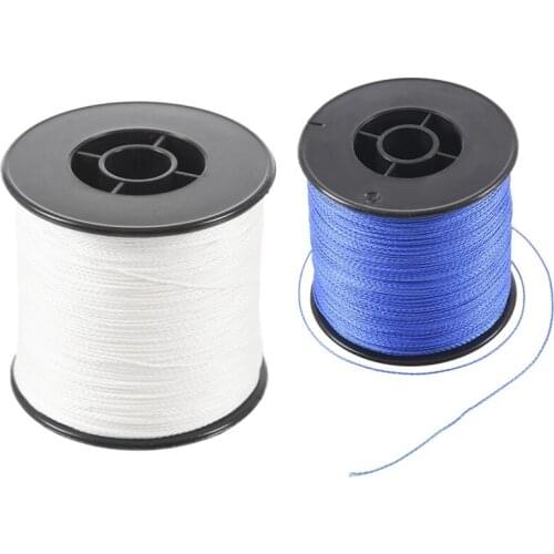 2 Pcs 500M 100LB 0.5mm Super Strong Braided Fishing Line PE 4 Strands, White & Blue