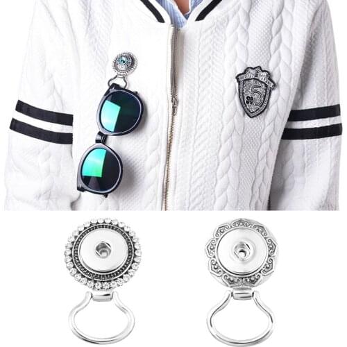2pcs Alloy Snap Button Magnetic Eyeglasses Sunglasses Holder ID Badge Eye Glasses Brooch Pins