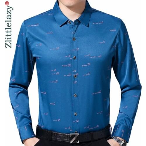 2020 Brand Long Sleeve Men Social Shirt Spring Streetwear Casual Letter Shirts Dress Mens Slim Regular Fit Clothes Fashions 0100