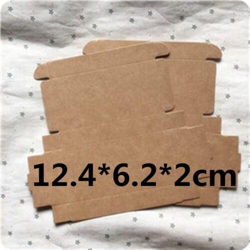 50 pcs 12.4*6.2*2cm Retro Mini Kraft Paper Box,DIY Wedding Gift Favor Boxes,Party Candy Box,Mini Single Cake Box Packaging