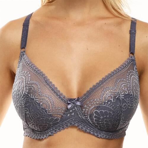 Plus Size Bras For Women Lace Bralette Light Padded Underwired Sexy Brassiere Push Up Lingerie Underwear