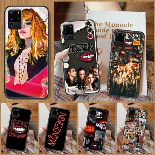 Maneskin Damiano David Phone case For Samsung Galaxy Note 4 8 9 10 20 S8 S9 S10 S10E S20 Plus UITRA Ultra black painting