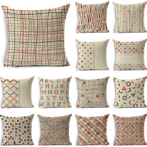 WZH Mandala Graffiti Cushion Cover 45x45cm Linen Decorative Pillow Cover Sofa Bed Pillow Case