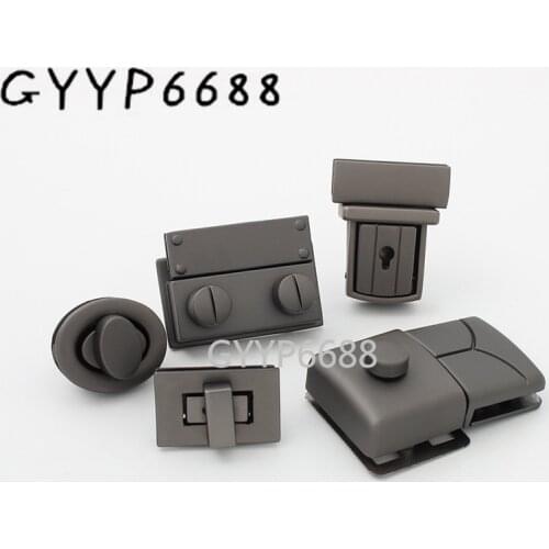 1-5-20 sets 5 style matte gun hight quality rectangle lock flip lock pushed lock Insert lock for DIY woman bag purse parts