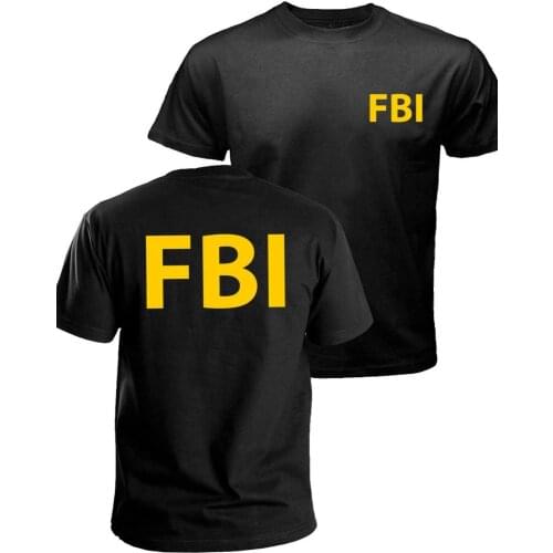 Double Side Fbi T-Shirt, Government Agent T-Shirt, Secret Service, Police, Cia Mens Fashion O-Neck Homme Create T Shirt