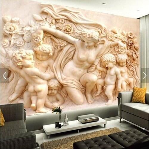 Photo wallpaper 3D European style relief hotel living room bedroom sofa TV backdrop wallpaper mural