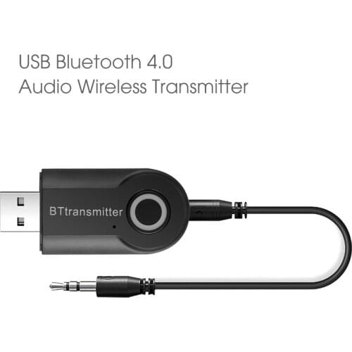 Hot Bluetooth Transmitter 3.5MM Jack Audio Adapter Wireless Bluetooth 4.0 Stereo Audio Transmitter Adapter for Headphones TV