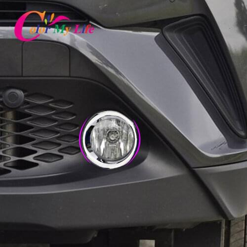 Color My Life 2Pcs/Set ABS Chrome Car Front Fog Lamp Lights Decoration Cover For Toyota C-HR CHR C HR 2016 - 2020 Accessories