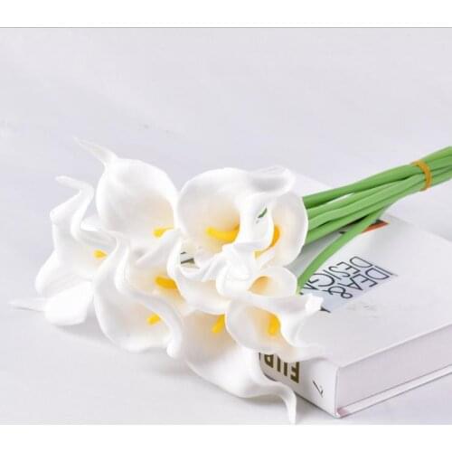 PU Artificial Flowers Calla Flower Bouquet Wedding Decoration DIY Fake Flowers Home Decoration