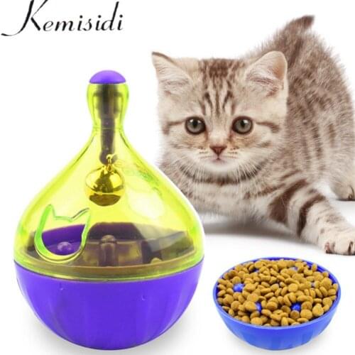 KEMISIDI Funny Pet Cat Dog Toy Tumbler Leakage Feeder Food Container Anti-depression Pets IQ Training Ball Toys For Dogs Cats