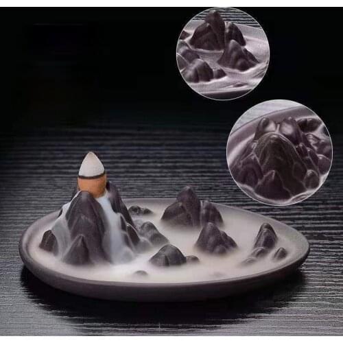 Ceramic back flow incense burner back flow creative sandalwood incense road ornament household indoor agarwood incense burner