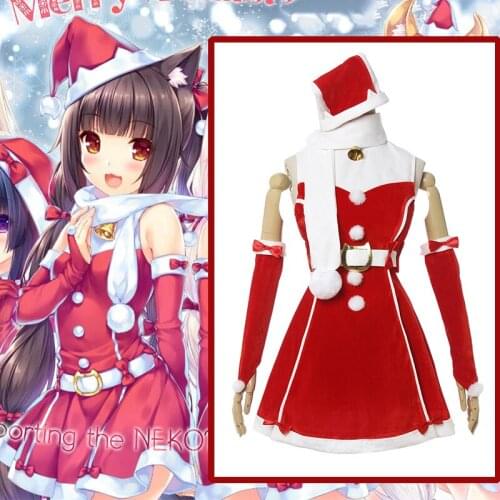 Game NEKOPARA Cosplay Costumes Christmas vanilla chocolat Cosplay Costume Clothes Christmas Suits Anime Women Cosplay Dresses
