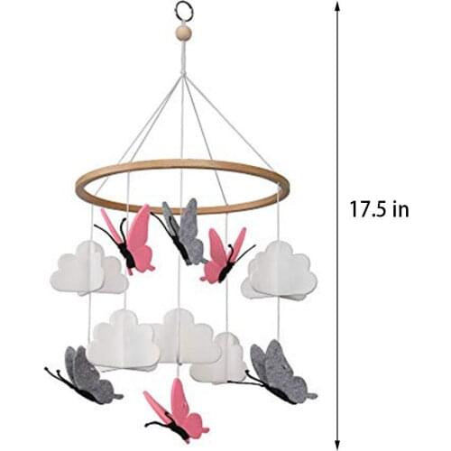 Baby Crib Mobile Butterflies in The White Clouds Baby Ceiling Hanging Nursery Decor