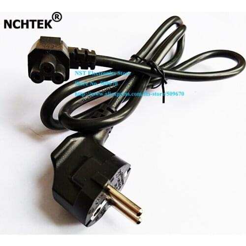 NCHTEK European AC Power Cord CEE7 Male to Angled IEC 320 C5 Female Plug Power Cable About 1M/Free Shipping/1PC