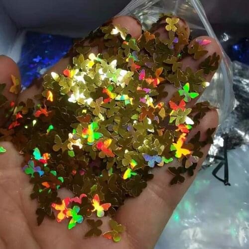 50g/Bag Fluorescent Neon Butterfly Glitter Sequins Fancy 3mm (Symphony,3D,Holographic) Polyester Nails Arts Flashglitter 48Style