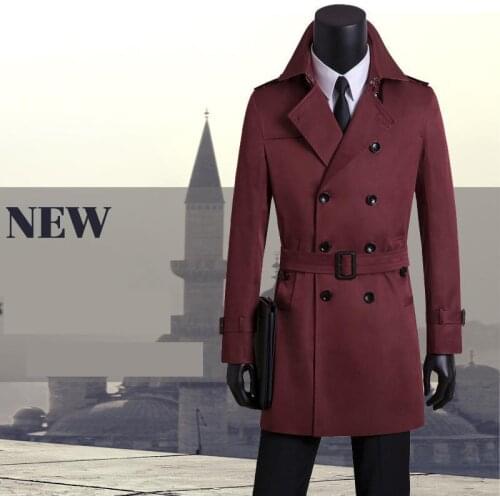 New Men Windbreaker Mens Double Breasted Casual Fashion super Large Youth Adjustable Waist Long plus size S MLXL-7XL8XL9XL10XL