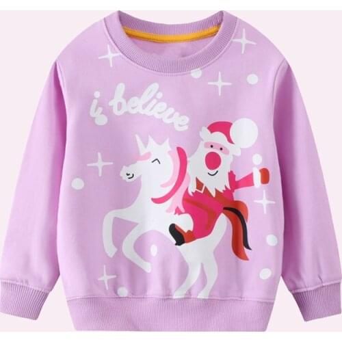 New Autumn Girls' Kids Santa Sweatshirt