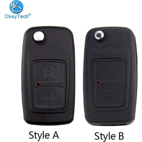 OkeyTech Car Remote Key Fob Case Shell For CHERY TIGGO A1 E5 A5 FULWIN COWIN EASTER 2 Buttons Folding Flip key Case With Blade