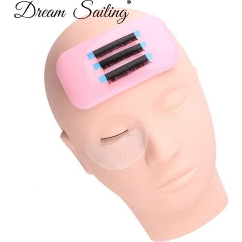 Flexible Silicone Pad for False Eyelash Extension Tool Individual Eyelashes stand & holder Easy Pick Up Tool Transparent Pink