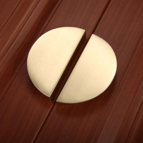 1Pair Semicircular Cabinet Drawer Pull Knob Solid Half Moon Handle Chinese Style Door Pull