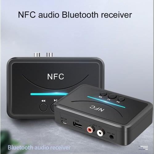 Kebidu AUX 3.5mm Bluetooth NFC 5.0 Receiver A2DP RCA Jack USB Smart Playback Stereo Audio Wireless Adapter For Car Kit Speaker