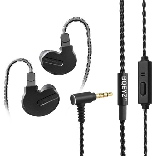 BQEYZ Wired In-ear earphone sports hook DIY Removable Cable Earphones 1BA+2DD Hybrid Dynamic HIFI Earbuds Bass Earphone #Xj30