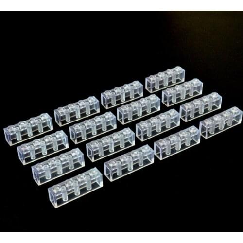 Transparent Clear Brick 1x4 Small Building Blocks DIY Creative Toys For Children Compatible All Brand 3010 Toys 63pcs/lot Gift