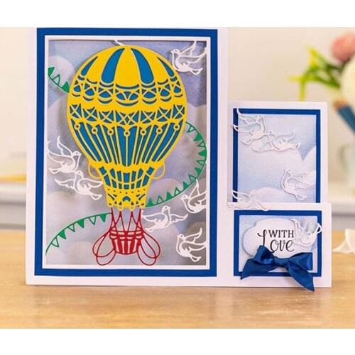 Birds Hot Air Balloon Border Metal Cutting Dies Cut Die Mold Card Scrapbook Paper Craft Knife Mould Blade Punch Stencils 2021